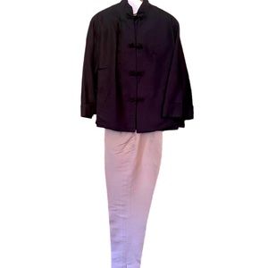 Vintage British Crown Colony silk jacket and pants